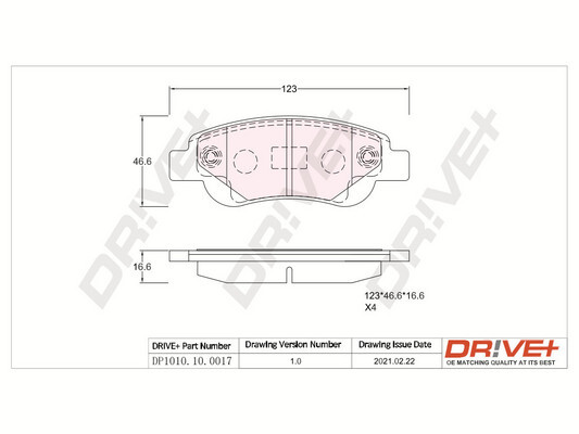 Placute frana DRIVE DP1010.10.0017