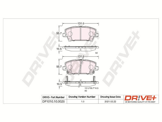 Placute frana DRIVE DP1010.10.0028