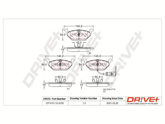 Placute frana DRIVE DP1010.10.0033