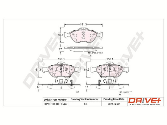 Placute frana DRIVE DP1010.10.0044