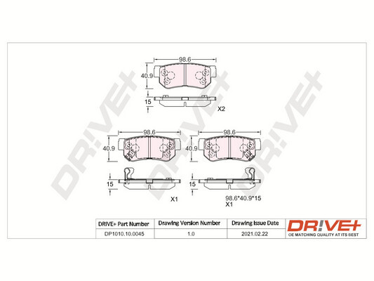 Placute frana DRIVE DP1010.10.0045