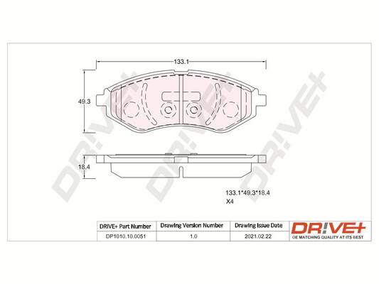Placute frana DRIVE DP1010.10.0051