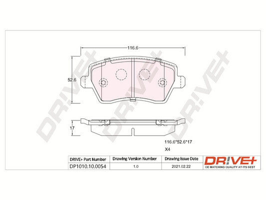 Placute frana DRIVE DP1010.10.0054