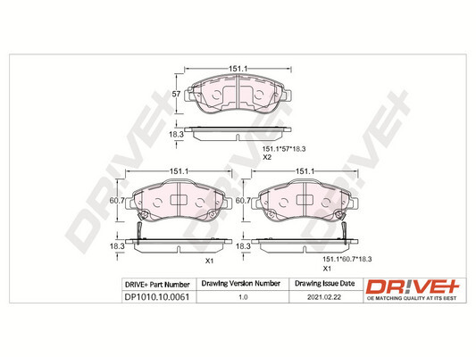 Placute frana DRIVE DP1010.10.0061