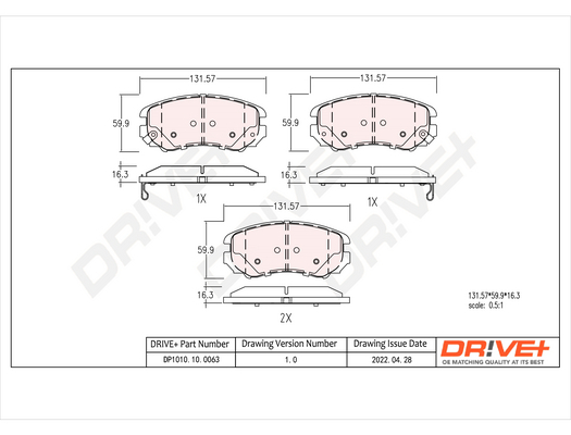 Placute frana DRIVE DP1010.10.0063