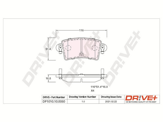 Placute frana DRIVE DP1010.10.0080