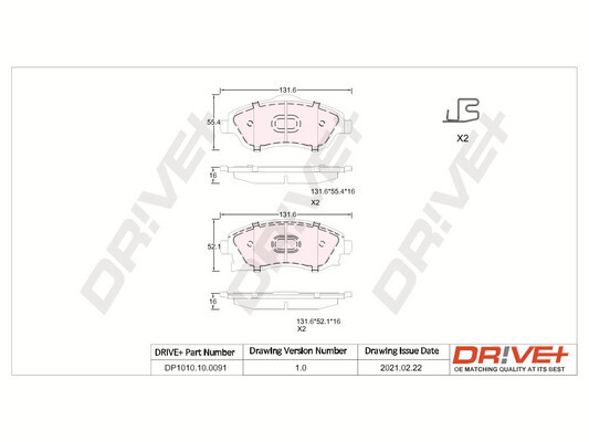 Placute frana DRIVE DP1010.10.0091