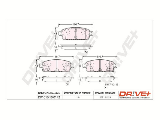 Placute frana DRIVE DP1010.10.0142