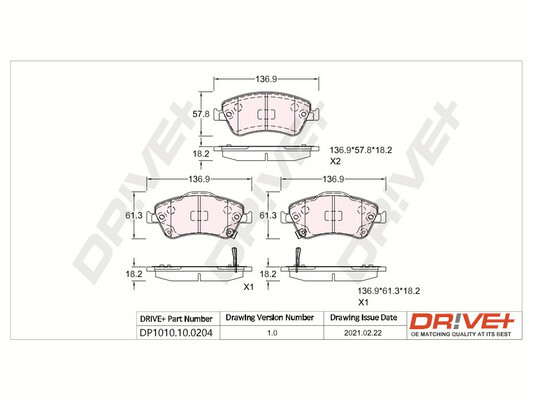 Placute frana DRIVE DP1010.10.0204
