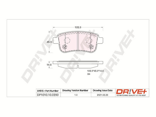 Placute frana DRIVE DP1010.10.0390