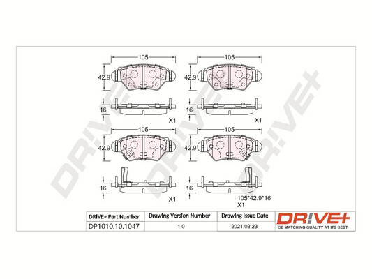 Placute frana DRIVE DP1010.10.1047