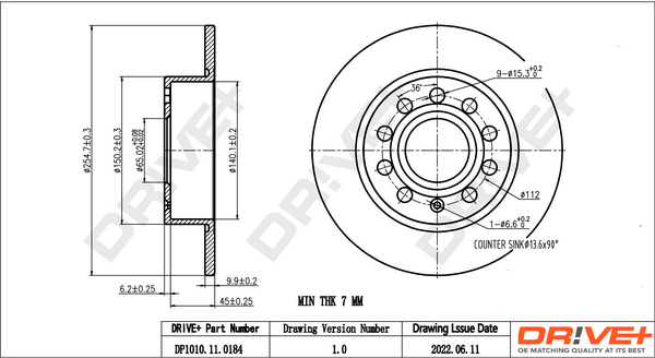 Disc frana DRIVE DP1010.11.0184