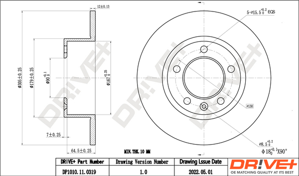 Disc frana DRIVE DP1010.11.0319