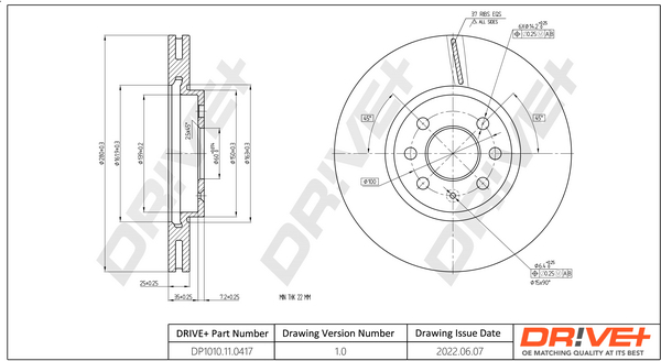 Disc frana DRIVE DP1010.11.0417