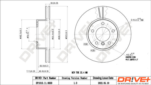 Disc frana DRIVE DP1010.11.0600