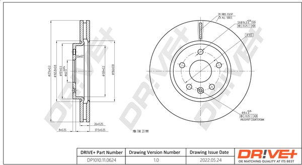 Disc frana DRIVE DP1010.11.0624