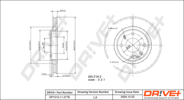 Disc frana DRIVE DP1010.11.0778