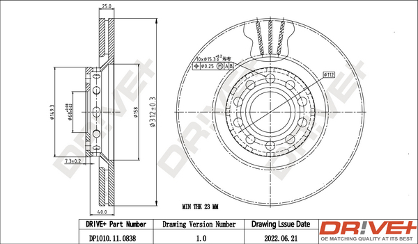 Disc frana DRIVE DP1010.11.0838