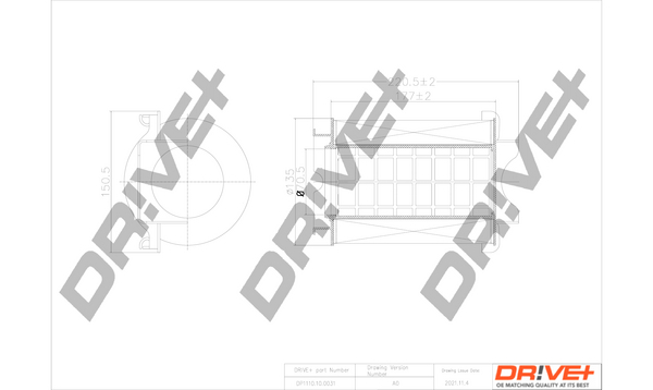 Filtru aer DRIVE DP1110.10.0031