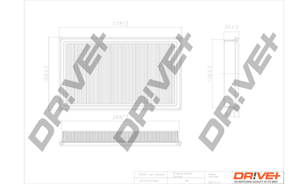 Filtru aer DRIVE DP1110.10.0069