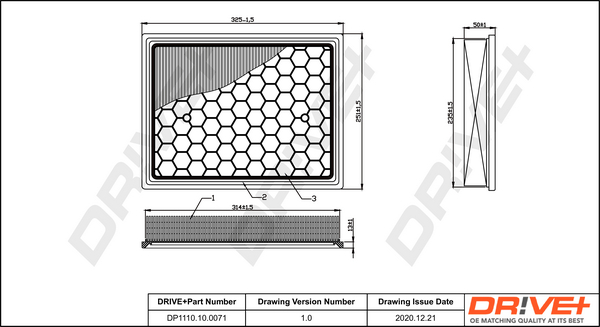 Filtru aer DRIVE DP1110.10.0071