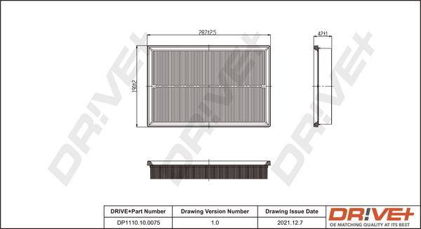 Filtru aer DRIVE DP1110.10.0075