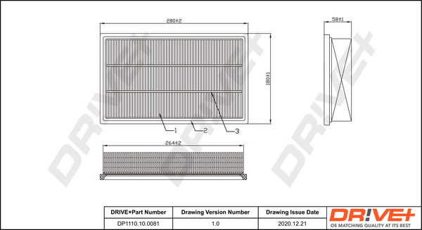 Filtru aer DRIVE DP1110.10.0081