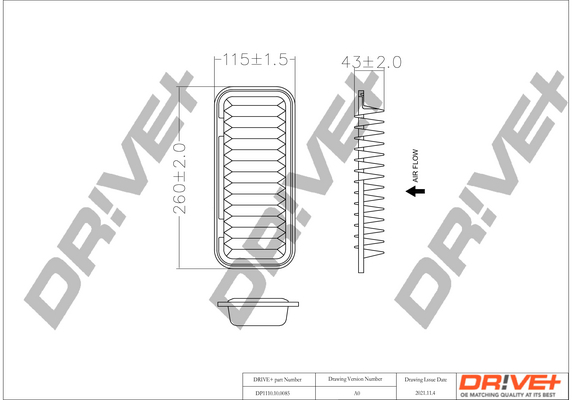 Filtru aer DRIVE DP1110.10.0085