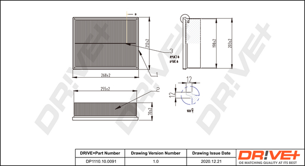 Filtru aer DRIVE DP1110.10.0091