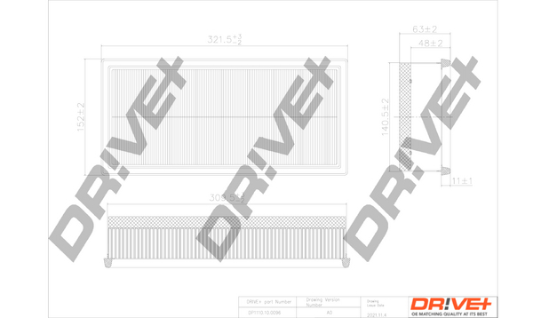 Filtru aer DRIVE DP1110.10.0096
