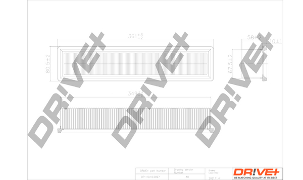 Filtru aer DRIVE DP1110.10.0097