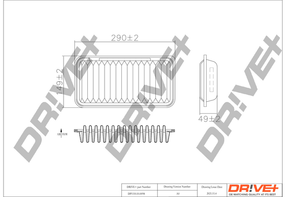 Filtru aer DRIVE DP1110.10.0098