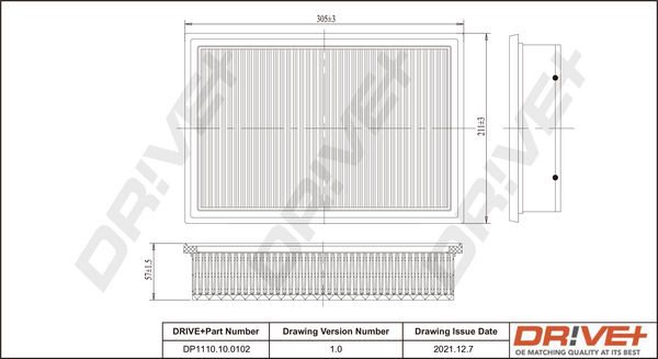 Filtru aer DRIVE DP1110.10.0102