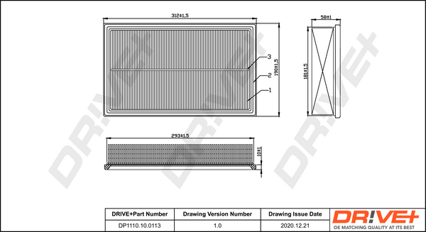 Filtru aer DRIVE DP1110.10.0113