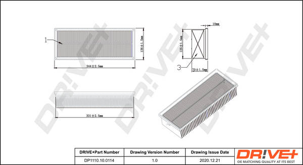 Filtru aer DRIVE DP1110.10.0114