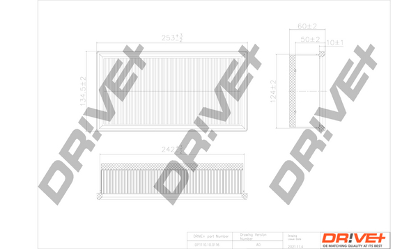 Filtru aer DRIVE DP1110.10.0116