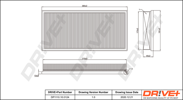 Filtru aer DRIVE DP1110.10.0124