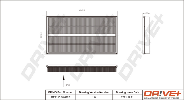 Filtru aer DRIVE DP1110.10.0126