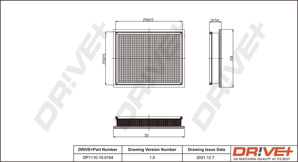 Filtru aer DRIVE DP1110.10.0154