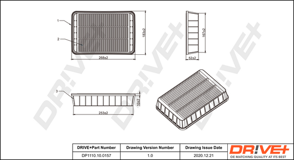 Filtru aer DRIVE DP1110.10.0157