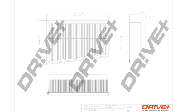 Filtru aer DRIVE DP1110.10.0163