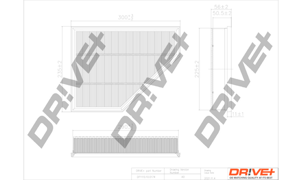 Filtru aer BMW X1 (E84) xDrive 18 d  diesel 143 cai DRIVE DP1110.10.0174
