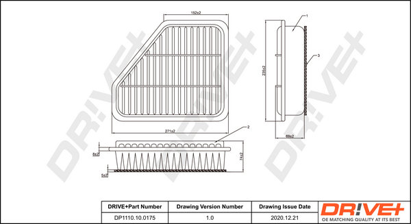 Filtru aer DRIVE DP1110.10.0175