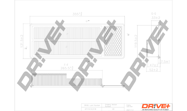 Filtru aer DRIVE DP1110.10.0178