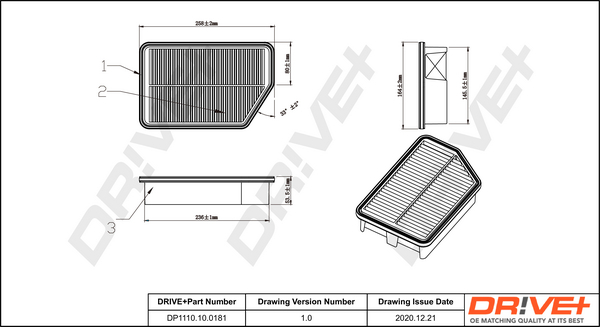 Filtru aer DRIVE DP1110.10.0181