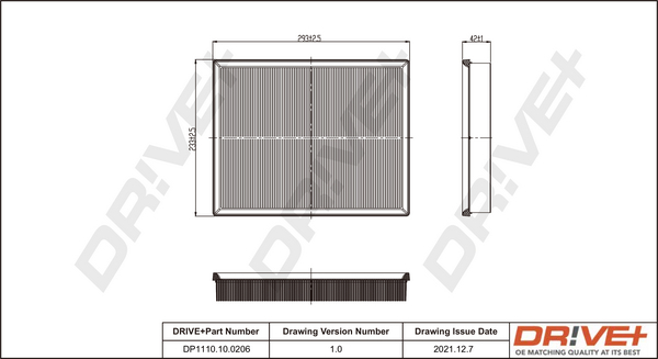 Filtru aer DRIVE DP1110.10.0206