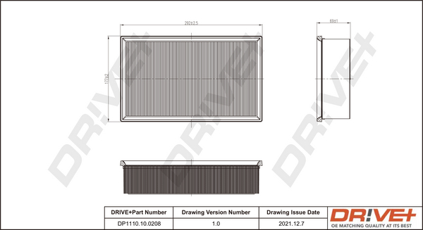 Filtru aer DRIVE DP1110.10.0208