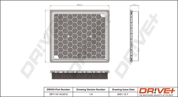 Filtru aer DRIVE DP1110.10.0212