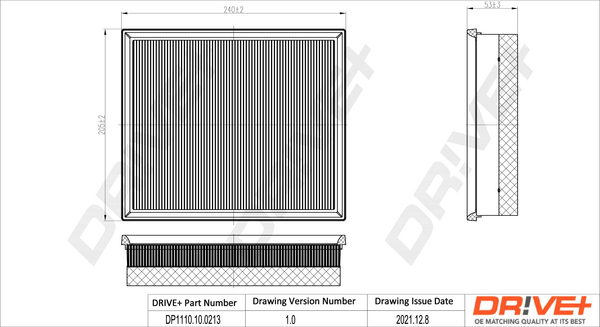 Filtru aer DRIVE DP1110.10.0213