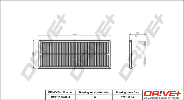 Filtru aer DRIVE DP1110.10.0214